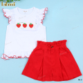 strawberry-smocked-outfit-white-top-red-short-for-girl---dr3675