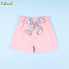 Pink Short With a Floral Bow For Girl - BT99
