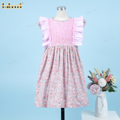 honeycomb-smocking-dress-peach-pink-floral-for-girl---dr3558
