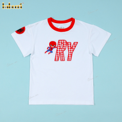 Applique Red Shirt Custom Name Spiderman For Boy - BC1164