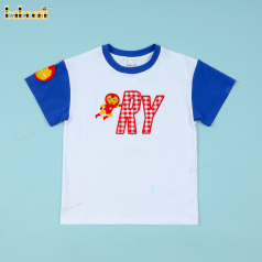 Applique Blue Shirt Custom Name Iron-Man For Boy - BC1166