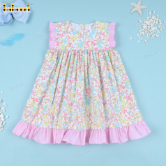 Floral Dress With Pink Accents For Girl - DR3768