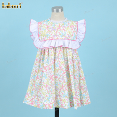 Floral Dress White And Pink Accents For Girl - DR3769