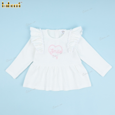 Girl White Sweater Custom Name - DR3805