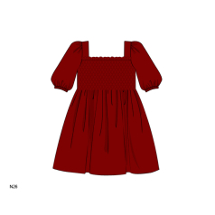 Honeycomb Smocking Dress In Red For Girl - DR3591