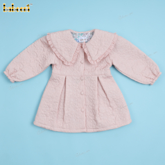 Girl Dress In Pink Orange Windbreaker Fabric Embroidery Pattern - DR3930