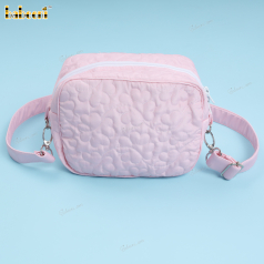 Girl Bag In Pink Windbreaker Fabric Embroidered Pattern - KB73