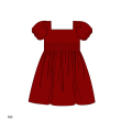 honeycomb-smocking-dress-red-with-bows-on-shoulders-for-girl---dr3583